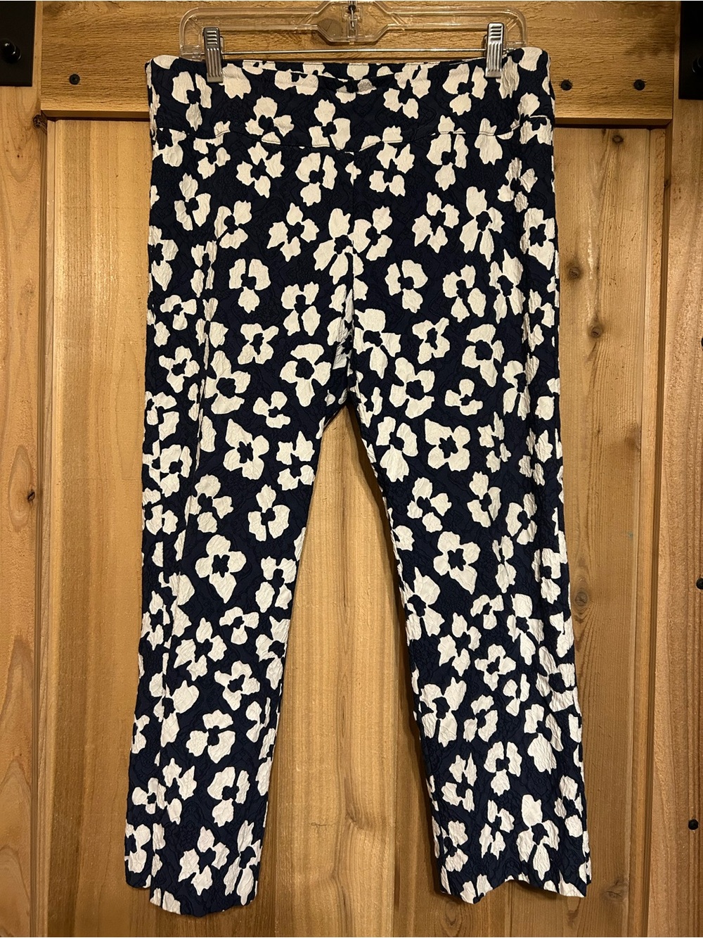 Elliott Lauren Women’s Straight Leg Floral Print Pants - Navy & White